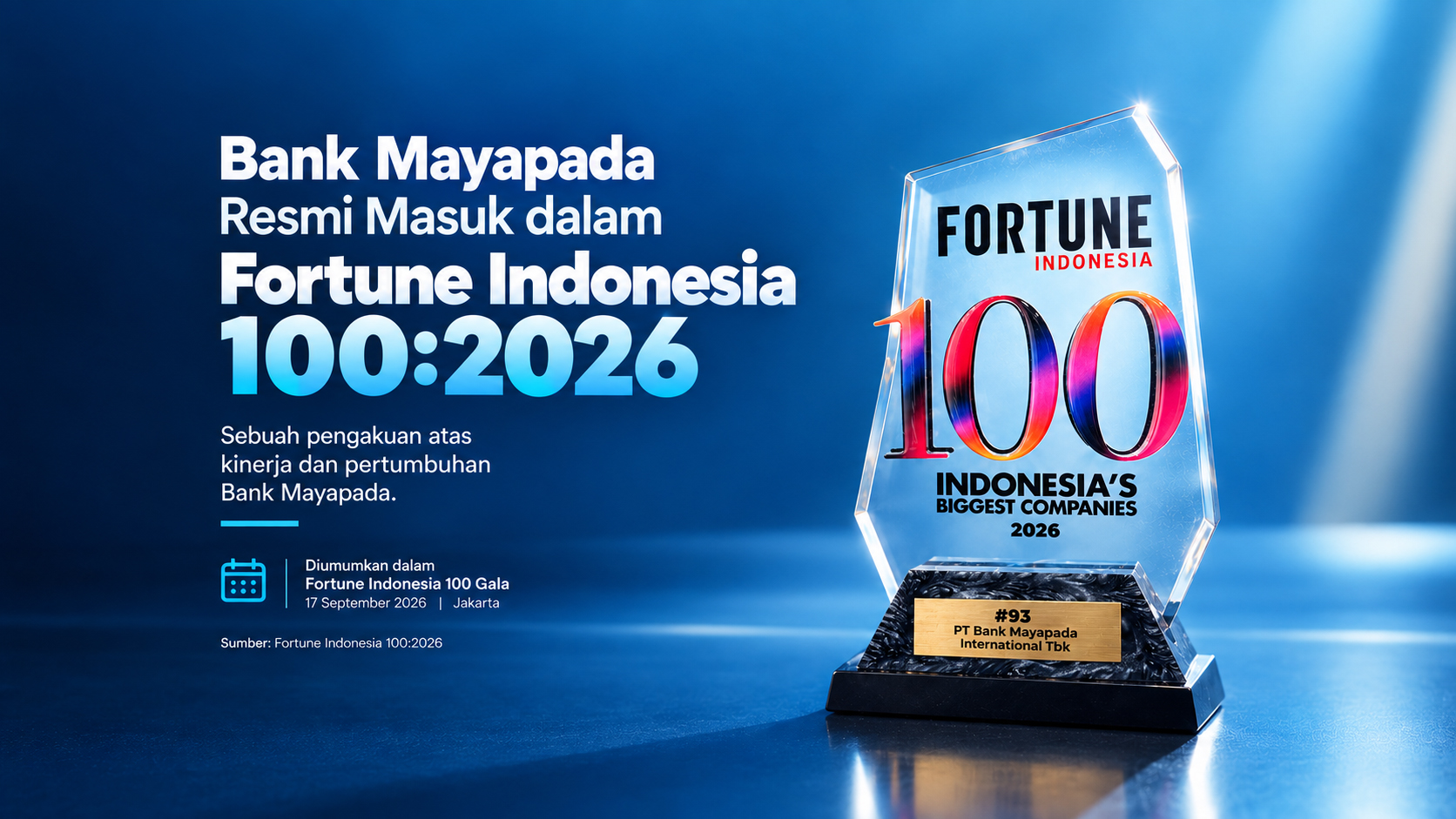 Bank Mayapada Masuk dalam Fortune Indonesia 100:2026